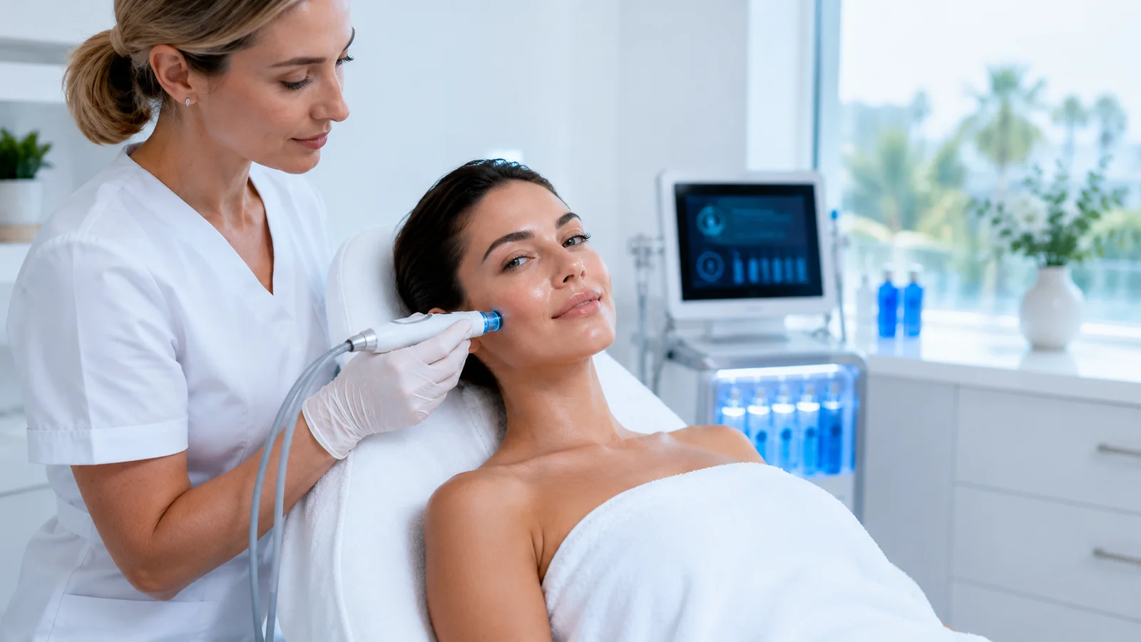 Trattamento viso professionale in cabina con manipolo